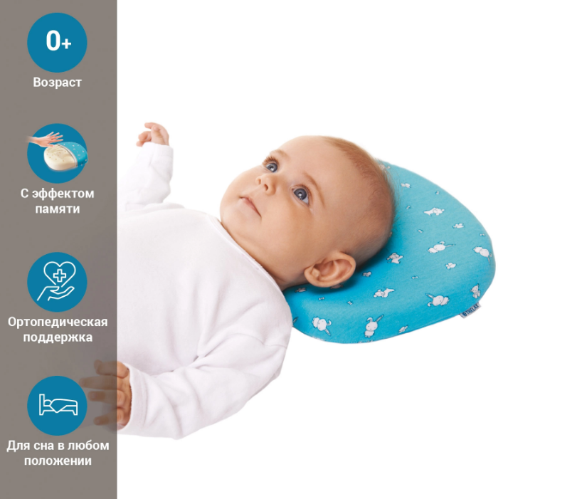 Детская ортопедическая подушка MIMI П27 Трелакс 1-18 месяцев с эффектом памяти купить в OrtoMir24